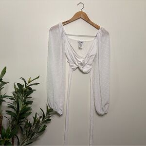 Fashion Nova White Textured Blouse